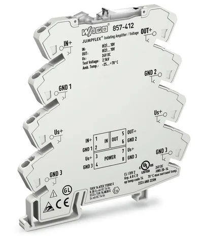 857-412 3 yollu izolasyonlu kuvvetlendirici giriş: 0(2)..10 V çıkış : 0(2)..10 V