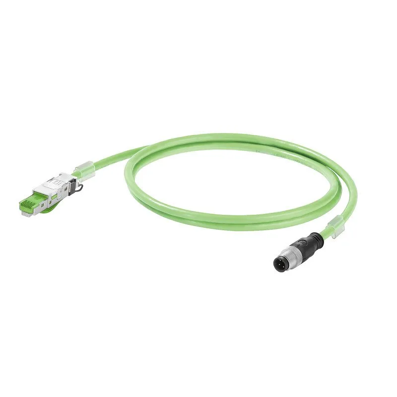 Dragline kablosu, PROFINET, M12 D kodu - IP 67 düz pimli, RJ45 IP 20, Cat.5 (ISO / IEC 11801) / Cat.5e (TIA T568-B), PUR