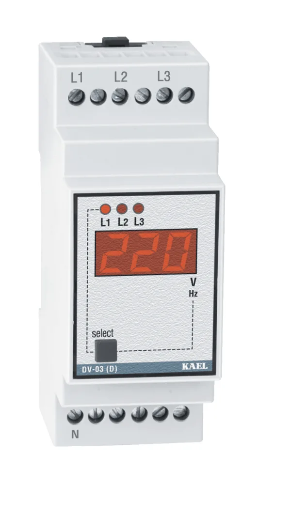 DV-03-D Seçilebilir 3 Fazlı AC Voltmetre & Frekansmetre
