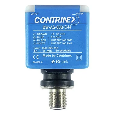 DW-AS-60B-C44 15mm 40 x 40 (C44), Gömülebilir NPN, Değiştirme (NO / NC) M12 4 pimli Endüktif Sensör