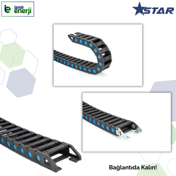 Hareketli Kablo Kanalı S25 Plastik Orta Açık Seri 100