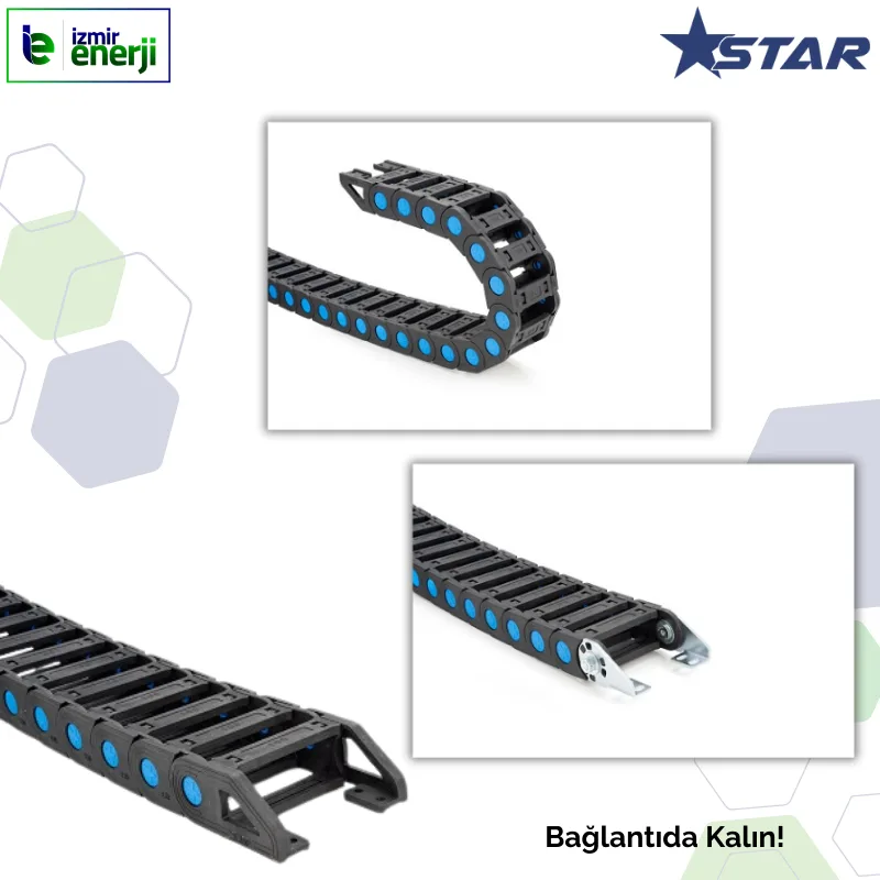 Hareketli Kablo  Kanalı S35 Plastik Orta Açık Seri 100