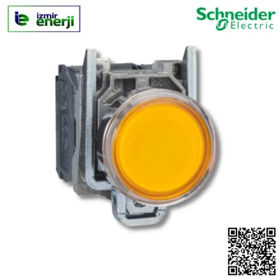 XB4-BW35M5 1 NA+1 NK Sarı230 V AC beslemeli Yaylı Buton