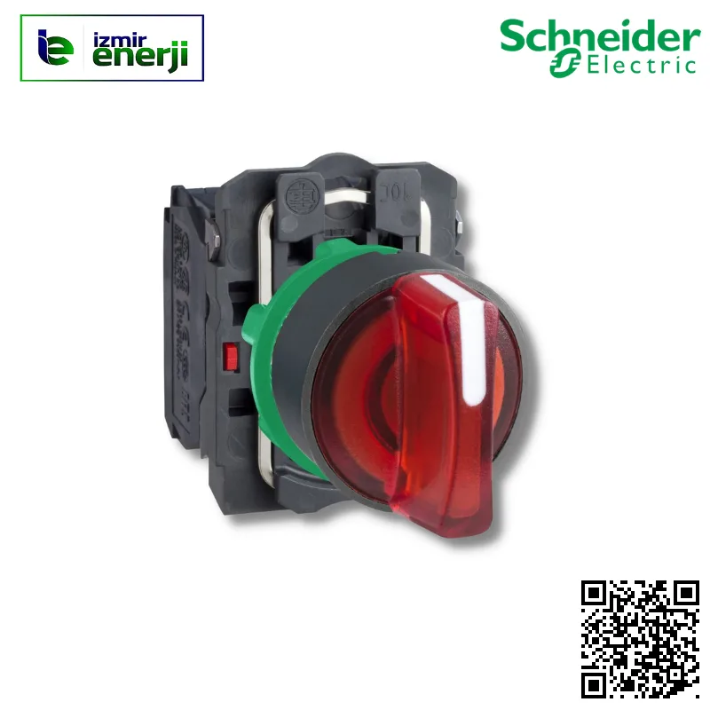 XB5-AK124M5 1NA+1NK LED”li 230 V AC beslemeli 0-1 Kırmızı Mandal Buton