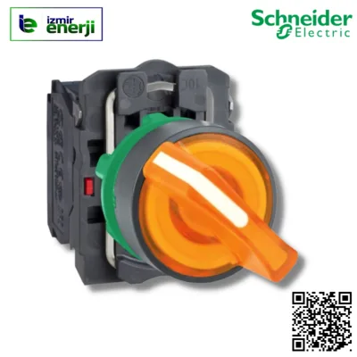 XB5-AK125B5 1NA+1NK LED”li 24 V AC/DC beslemeli 0-1 Sarı Mandal Buton