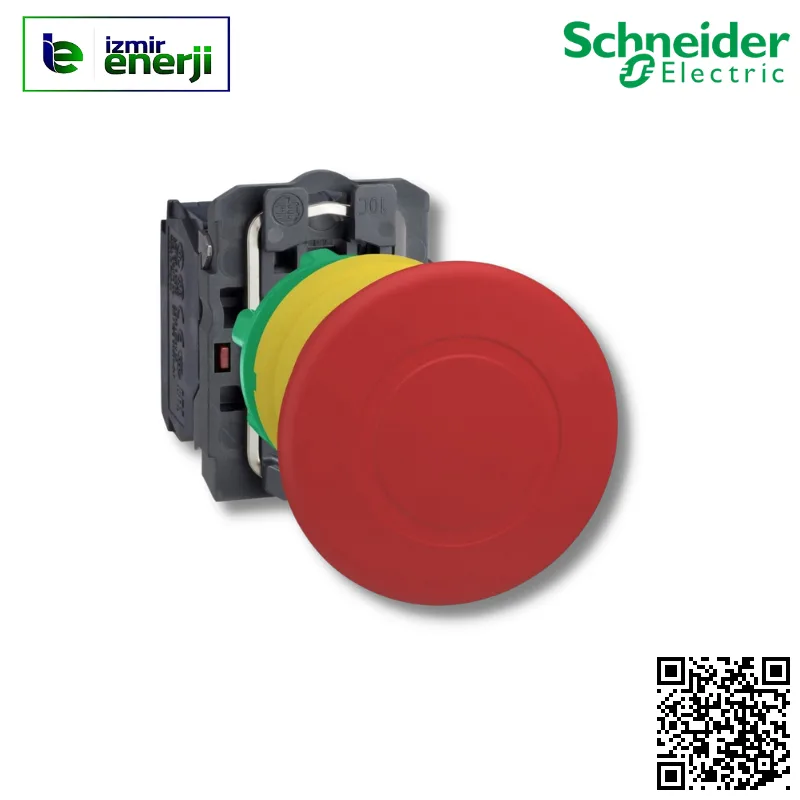 XB5-AS8445 1 NK + 1 NA Kırmızı Çevir, çek, tetiklemeli Acil Stop Butonu
