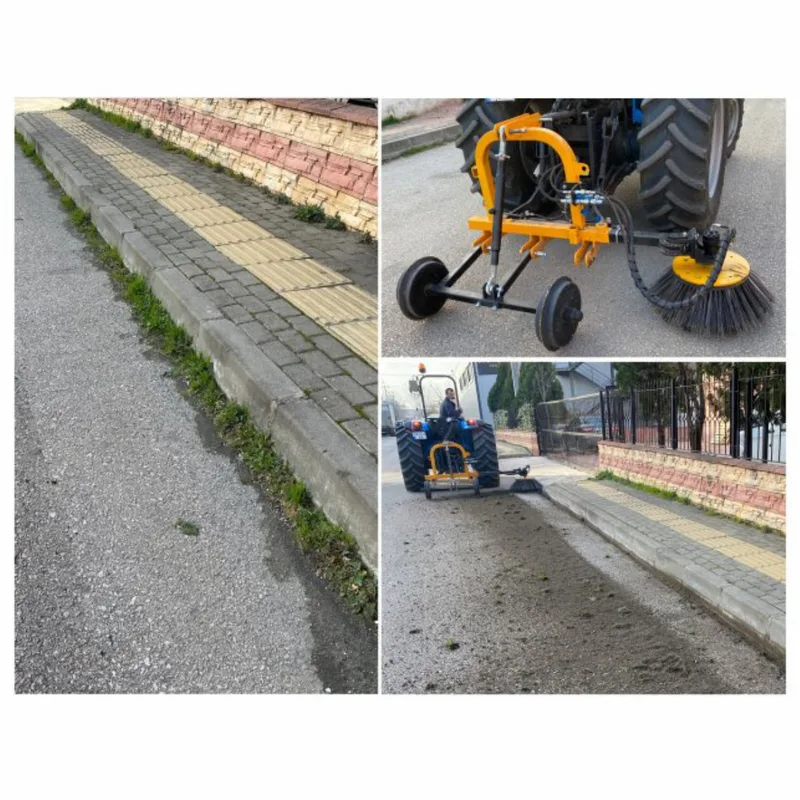 Kadıoğlu KCP80 Traktörle Çalışan Kaldırım ve Kilit Taşı Otu Temizleme Biçme Makinesi