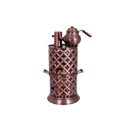 Anka Bakır Odunlu Semaver 5 Litre Bakır Semaver ODS5