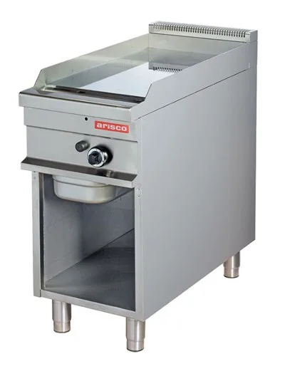 Arisco 40 lık Gazlı Izgara Ce Belgeli Alt Açık Dolaplı Pleyt Düz Yüzey 42,5x90x90 GG911 / Fry Top / Gas