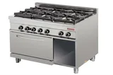 Arisco 6 Ocaklı Gazlı Kuzine 2/1 GN Gazlı Fırın Ce Belgeli Profesyonel Kuzine GR932 - 1