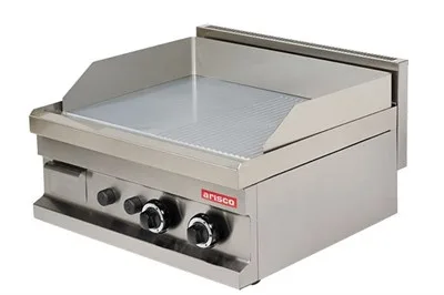 Arisco 60 Lık Gazlı Izgara Yarı Oluklu Yarı Düz Yüzey Pleyt Doğalgaz Ce Belgeli Profesyonel 600x600x265 GG606SG