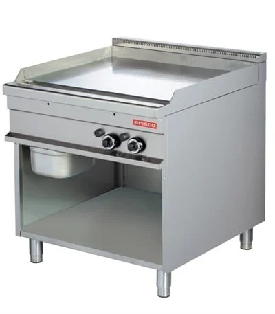 Arisco 80 lik Gazlı Izgara Ce Belgeli Alt Açık Dolaplı Pleyt Düz Yüzey 85x90x90 GG921 / Fry Top / Gas