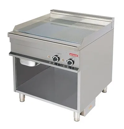 Arisco Elektrikli Izgara Alt Açık Dolaplı Pleyt Yarı Düz Yarı Oluklu Yüzey EG921SG 85x90x90 / Fry Top / Electric