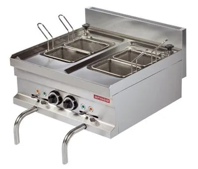 Arisco Elektrikli Makarna Haşlama Makinası Su Doldurma Vanası Tahliyeli 2x14 Lt Kapasite Profesyonel 4 Sepetli EMH606