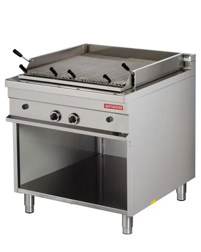 Arisco Lavataşlı 90 lık Gazlı Profesyonel Izgara Ce Belgeli Alt Açık Dolaplı GGL921 / Lava Char Grill / Gas