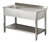 Arisco Paslanmaz Tek Evyeli Çalışma Tezgahı 120x70x85 SN712DL / Sink With 1 Bowl - 1