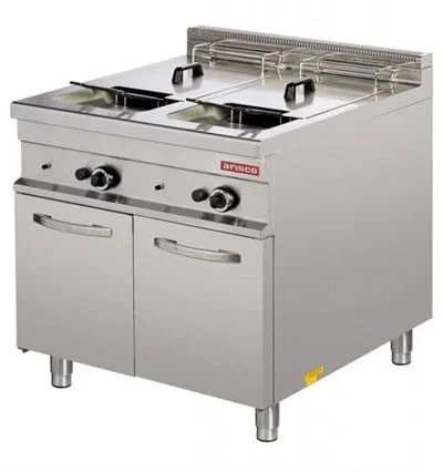 Arisco Gazlı Fritöz 2x20 Lt Doğalgaz Dolaplı Tahliyeli 900 lük Seri Ce Belgeli GF922
