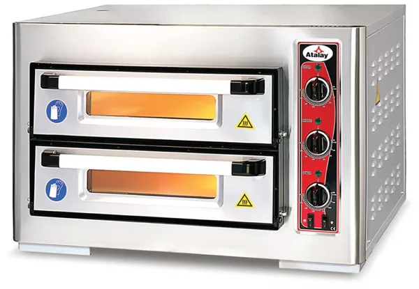 Atalay Çift Katlı Pizza Fırını Elektrikli 8x24 cm Pizza Kapasiteli APF-50-2