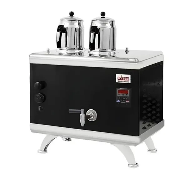 Ateşe 2 Demlikli Çay Kazanı Titanium Compact Dijital Gazlı/Elektrikli TCSGE02