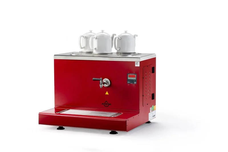 Ateşe Cappadocia Dijital Gaz+Elektrikli 3 Demlikli Çay Makinesi (STATIC CDGE3)