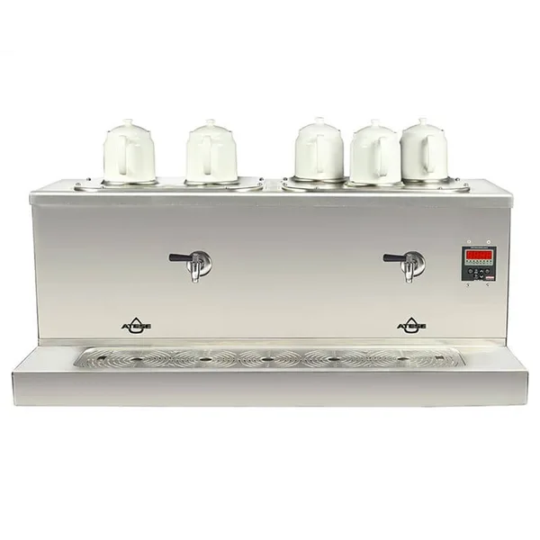 Ateşe Cappadocia Dijital Gaz+Elektrikli 5 Demlikli Çay Makinesi (INOX CDGE5)