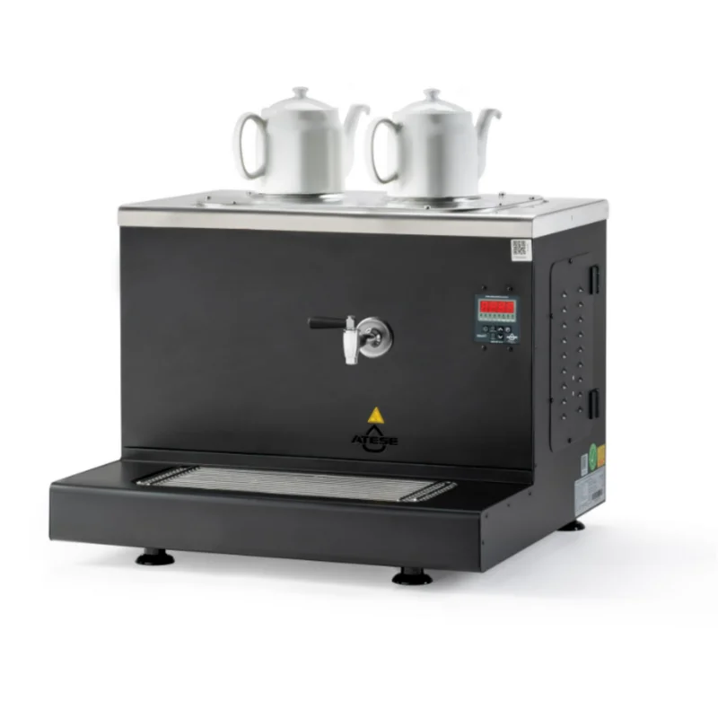 Ateşe Cappadocia Smart Gaz+Elektrikli 2 Demlikli Çay Makinesi (INOX CSGE2)