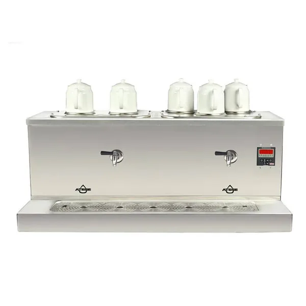 Ateşe Cappadocia Smart Gaz+Elektrikli 5 Demlikli Çay Makinesi (INOX CSGE5)