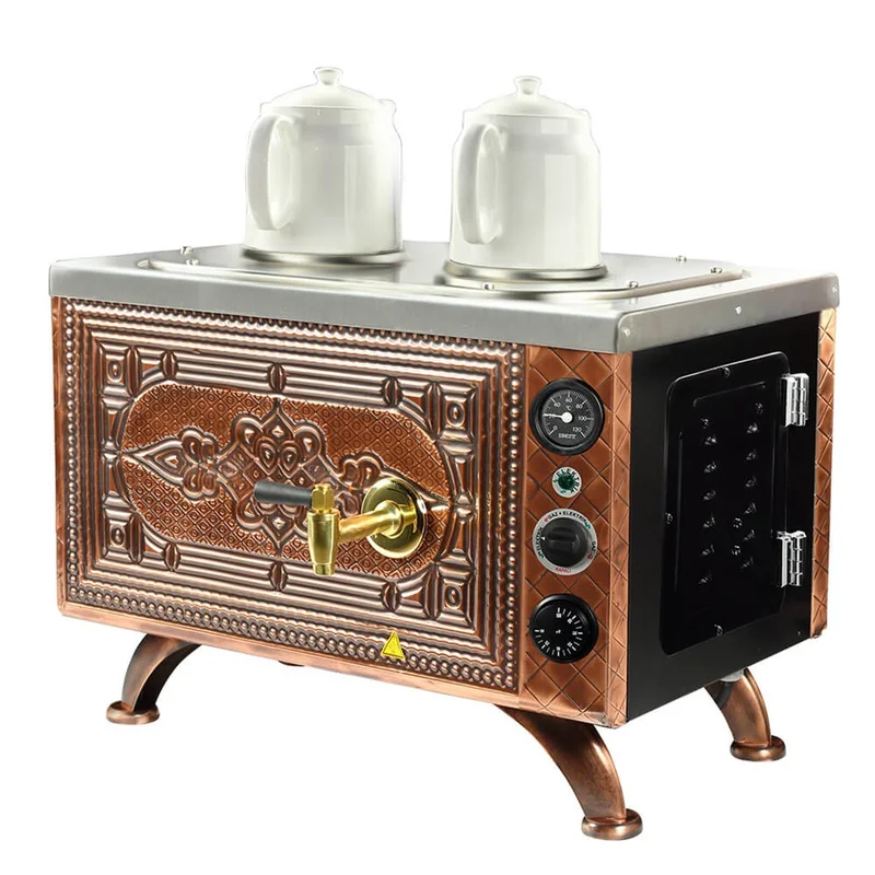 Ateşe Efes Analog Elektrikli 2 Demlikli Çay Makinesi (RETRO EAE2)