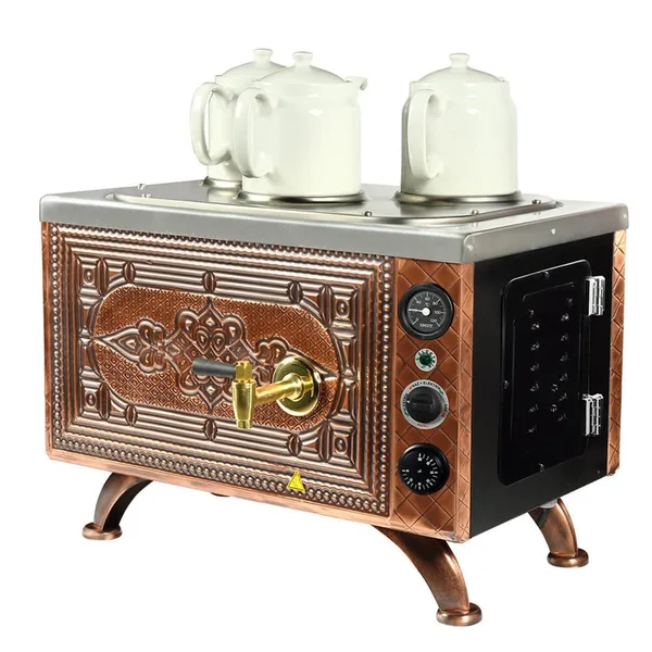 Ateşe Efes Analog Elektrikli 3 Demlikli Çay Makinesi (RETRO EAE3)