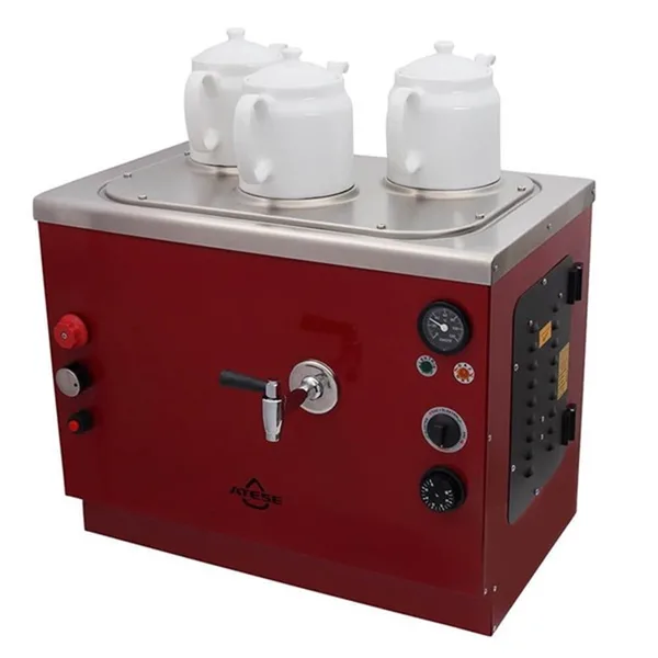 Ateşe Sumela Analog Gaz+Elektrikli 3 Demlikli Çay Makinesi (STATIC SAGE3)