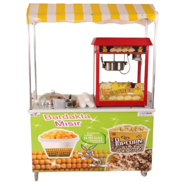 Cemko Popcorn Mısır Patlatma Makinesi ve Bardakta Mısır Arabası Ankara Modeli CEMKO 1010