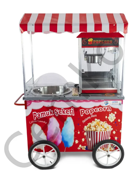 Cemko Popcorn Makinesi ve Pamuk Şeker Arabası Manavgat Modeli CEMKO 1012