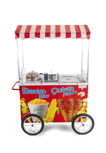 Cemko Çubukta Patates ve Bardakta Mısır Arabası 60x120 Tüplü Tekerlekli (Model Edirne) CEMKO 1363