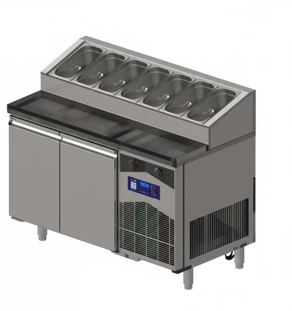 CSA 2 Kapılı Kırıntı Kapılı Pizza Hazırlık Dolabı 141x70x109 Cm CS.TEZ.2.700.KMPK
