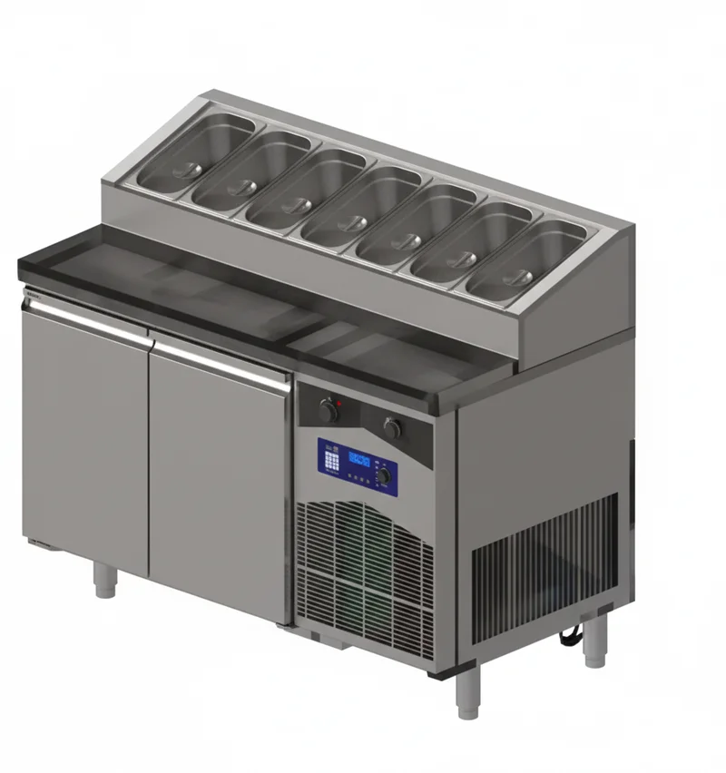 CSA 2 Kapılı Kırıntı Kapılı Pizza Hazırlık Dolabı 141x70x109 Cm CS.TEZ.2.700.KMPK