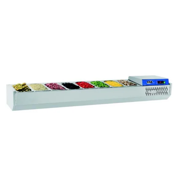 CSA Soğutmalı Set Üstü Saladbar 8 Küvetli 186x39x46 Cm CS.GRN.186