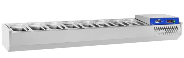 CSA Set Üstü Saladvar 8 Küvetli 186x39x46 cm 304 Kalite CS.GRNK.186