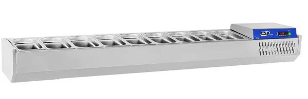 CSA Set üstü Saladbar 9 Küvetli 205x39x46 cm 304 Kalite CS.GRNK.210