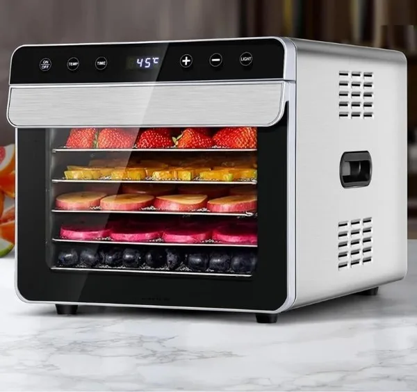 Dalle 6 Tepsili Dijital Paslanmaz Meyve Sebze Kurutma Makinesi SS-06A