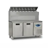 Dampak 2 Kapılı Pizza Hazırlık Buzdolabı, Yüksek Model 150x70x133 22TBF2S-PY70 - 1
