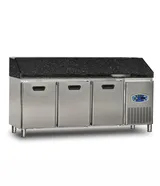 Dampak Granit Tablalı 3 Kapılı Pizza Hazırlık Buzdolabı 450 lt 200x70x109 cm 22TBF3S-70-GR - 1