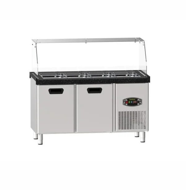 Dampak Soğutmalı Çift Kapılı Tezgah Tipi Saladbar 150x70x85cm 22TBF2S-SBAR