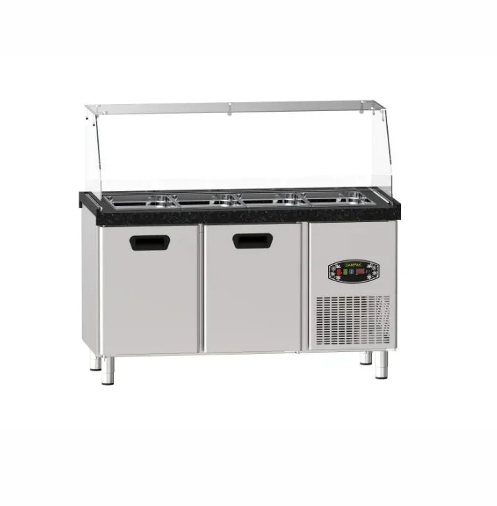 Dampak Soğutmalı Çift Kapılı Tezgah Tipi Saladbar 150x70x85cm 22TBF2S-SBAR