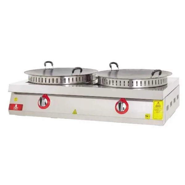 DRN 2 Li Saç Kavurma Ocağı Set Üstü Gazlı ve Lpg Li 120x50x30 Cm DRNSCTS-2