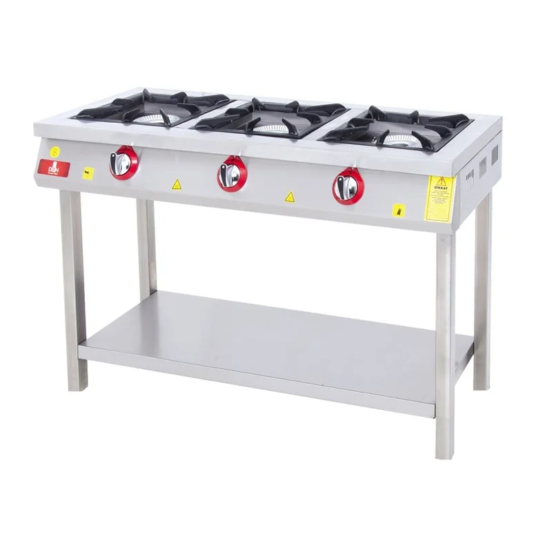 DRN 3 Lü Taban Raflı Ocak Gazlı ve Lpg Li 120x49x85 Cm DRNLOA-3