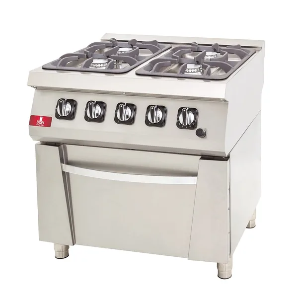 DRN 4 Lü Gazlı Kuzine 4 Ocak 1 Fırın Gazlı ve Lpg Li 80x73x85 Cm DRNGK-8070