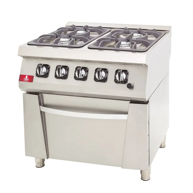 DRN 4 Lü Gazlı Kuzine 4 Ocak 1 Fırın Gazlı ve Lpg Li 80x73x85 Cm DRNGK-8070