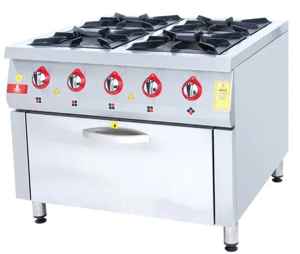DRN 4 Lü Kuzine 4 Ocak 1 Fırın Gazlı ve Lpg Li 100x104x85 Cm DRNKU-1010