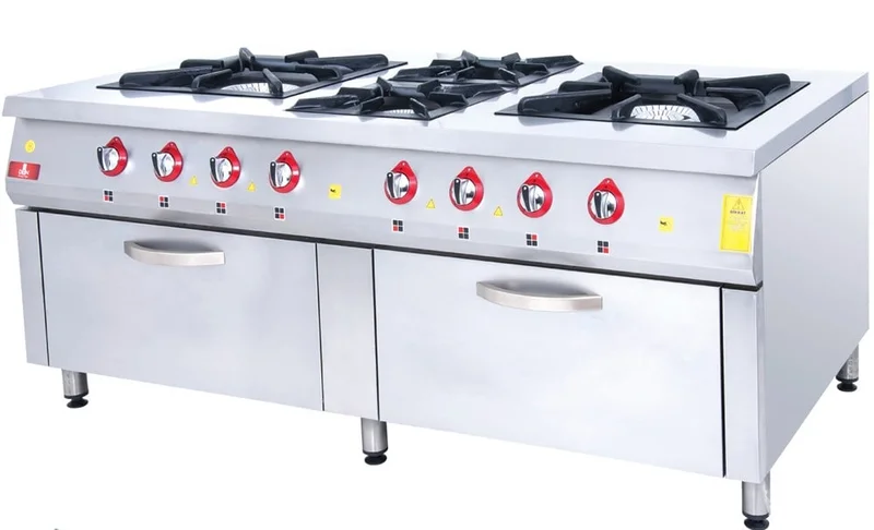 DRN 6 Lı Kuzine 6 Ocak 2 Fırın Gazlı ve Lpg Li 200x104x85 Cm DRNKU-2016