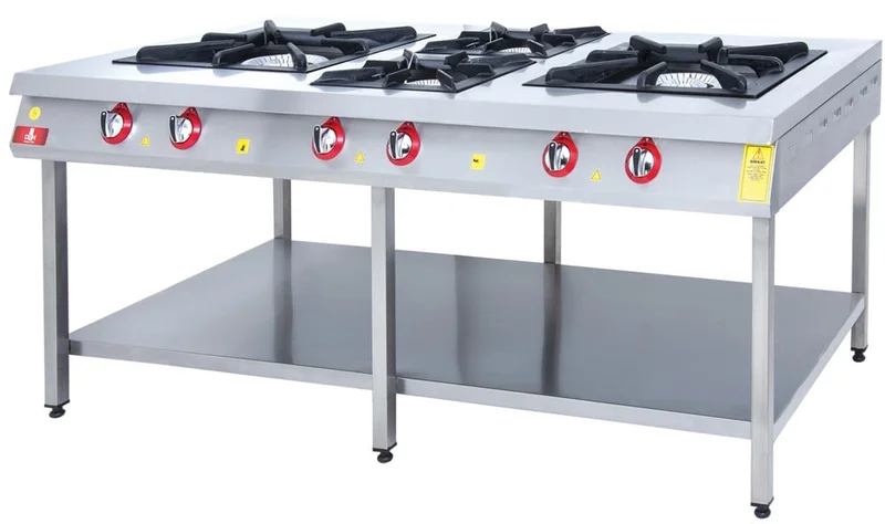 DRN 4 Lü Taban Raflı Ocak Gazlı ve Lpg Li 200x104x85 Cm DRNKF-2016
